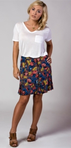 Floral Zip Skirt